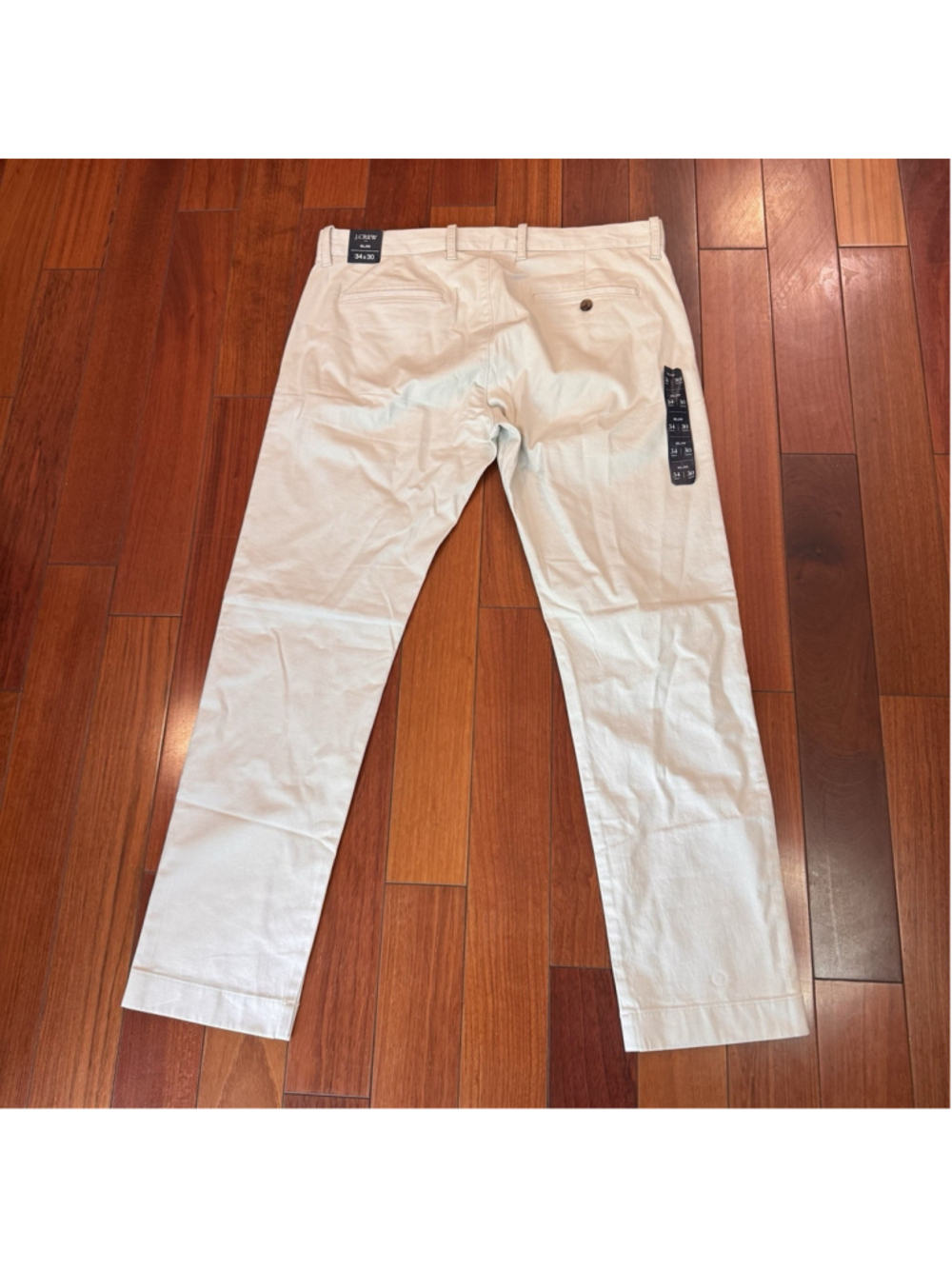 NWT J.Crew Slim Chino Pants Size:34x30 Men Flex Cream Cotton MSRP:$79